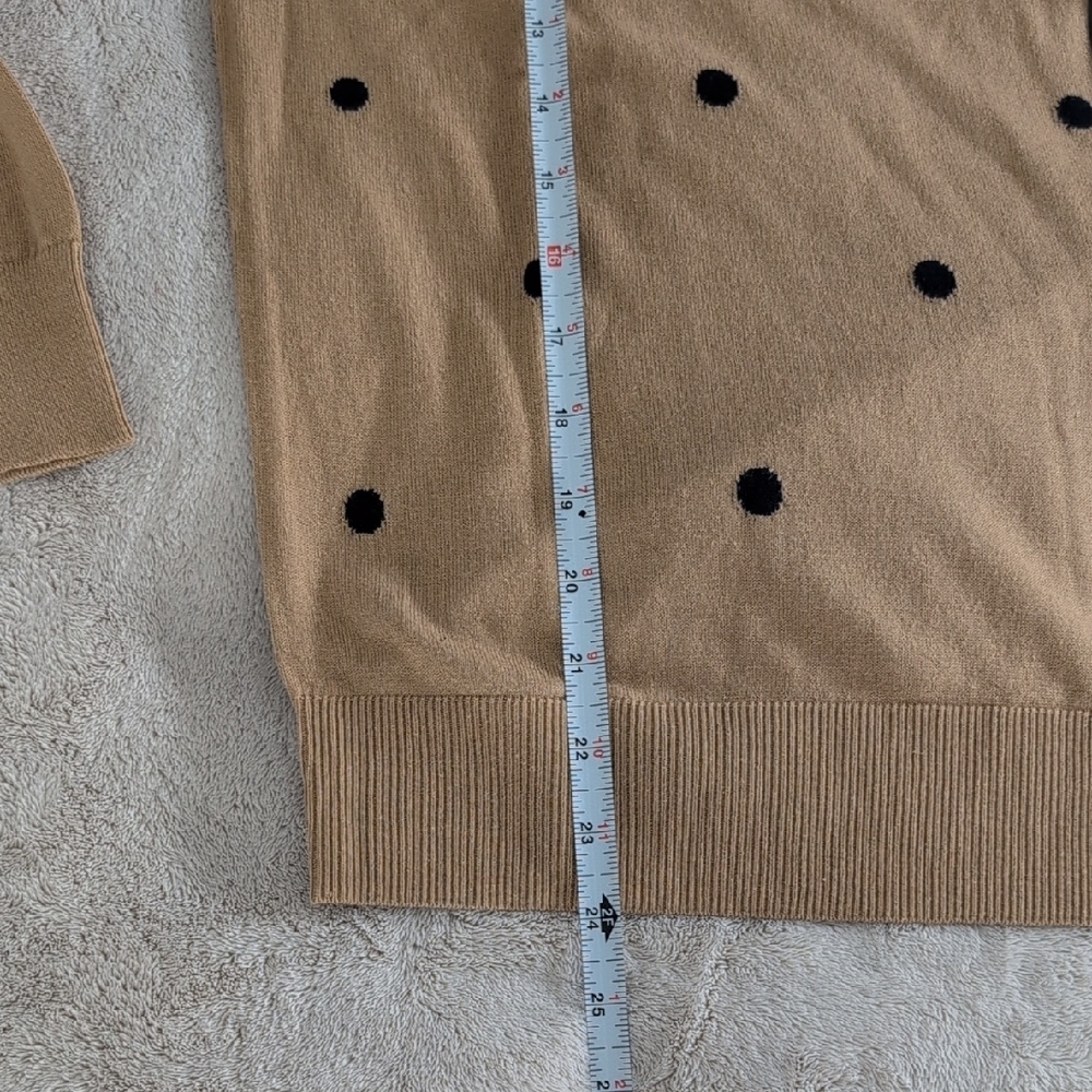 Banana Republic 100% Cotton Tan Sweater with Black Dots, Size S - Picture 4 of 6